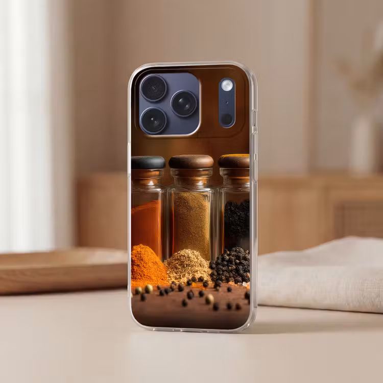 Telefoonhoesje Softcase - Potjes - Kruiden - Specerijen - Korrels — 3