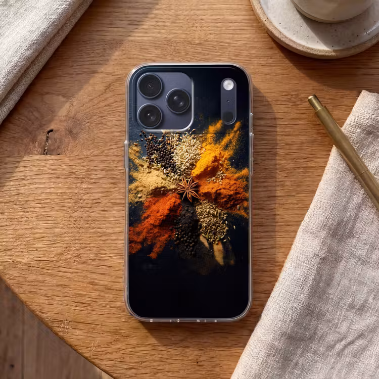 Telefoonhoesje Softcase - Specerijen - Explosie - Oranje — 2