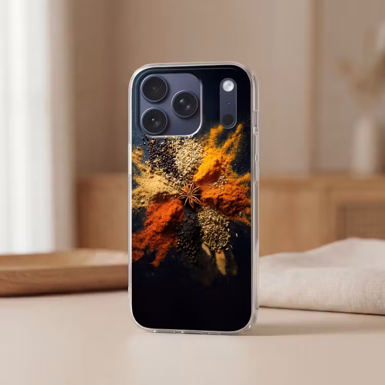 Telefoonhoesje Softcase - Specerijen - Explosie - Oranje — 3