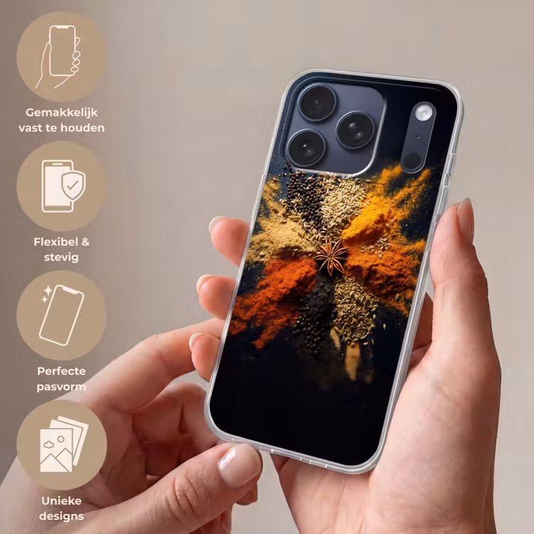 Telefoonhoesje Softcase - Specerijen - Explosie - Oranje — 4