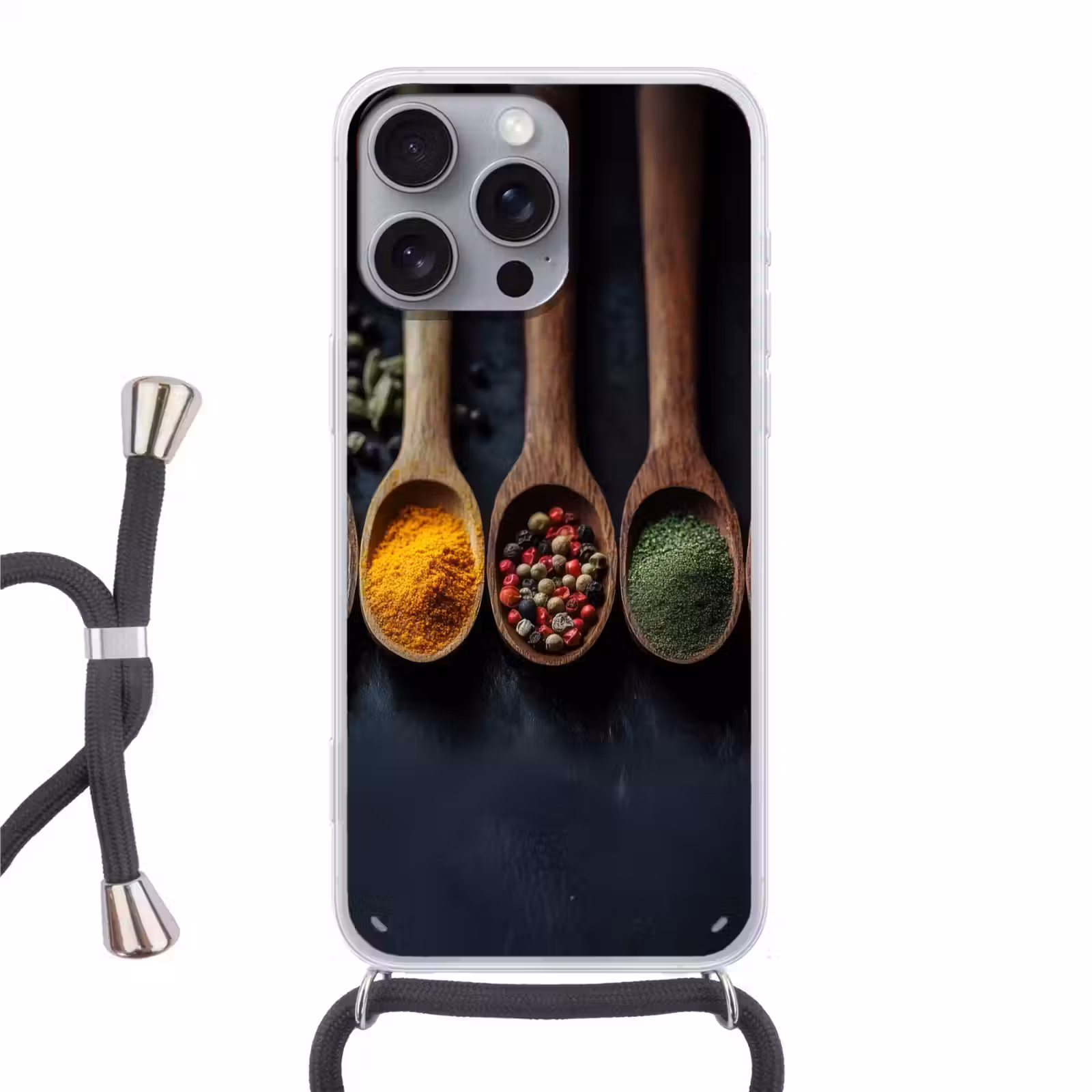 Telefoonhoesje met koord - Houten - Lepels - Specerijen - Kruiden — 1
