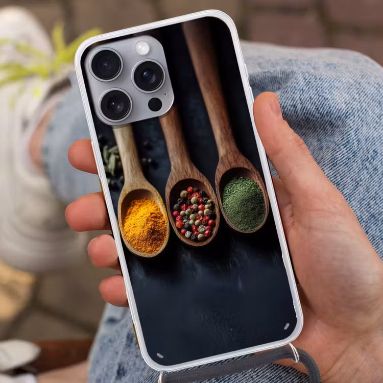 Telefoonhoesje met koord - Houten - Lepels - Specerijen - Kruiden — 2