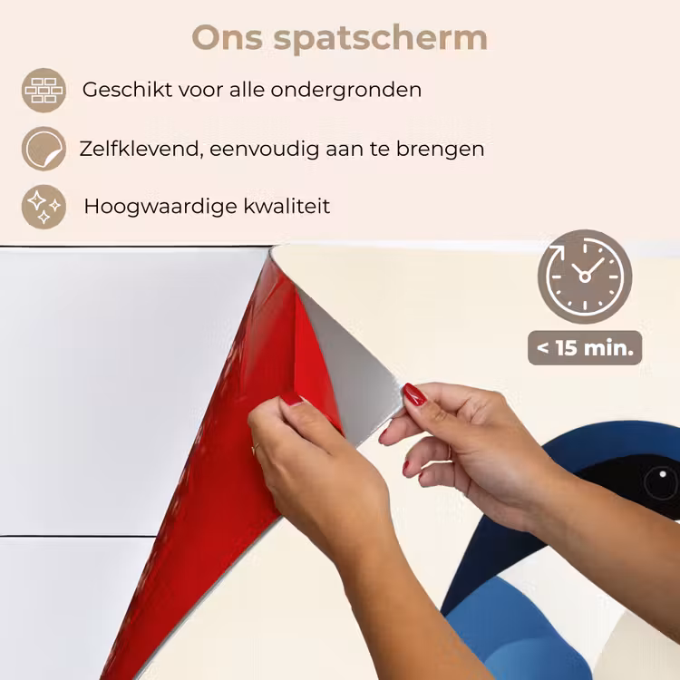 Spatscherm keuken - Illustratie - Blauw - Vogel — 4