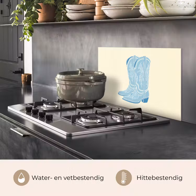 Spatscherm keuken - Illustratie - Cowboylaarzen - Patroon — 7