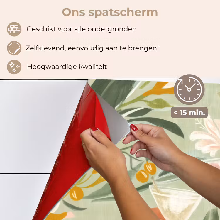 Spatscherm keuken - Glazen - Proosten - Bladeren - Groen — 4