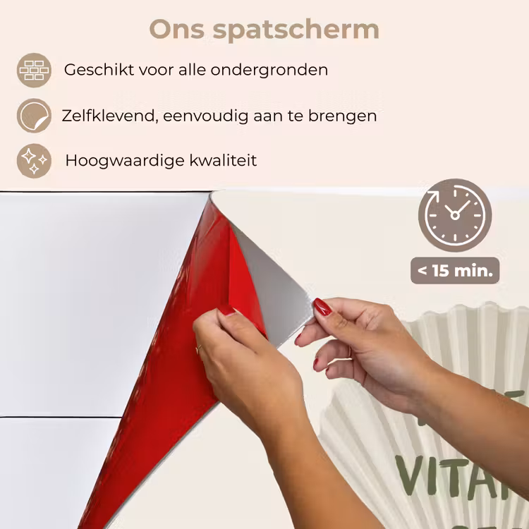 Spatscherm keuken - Schelp - Quote - Groen — 4