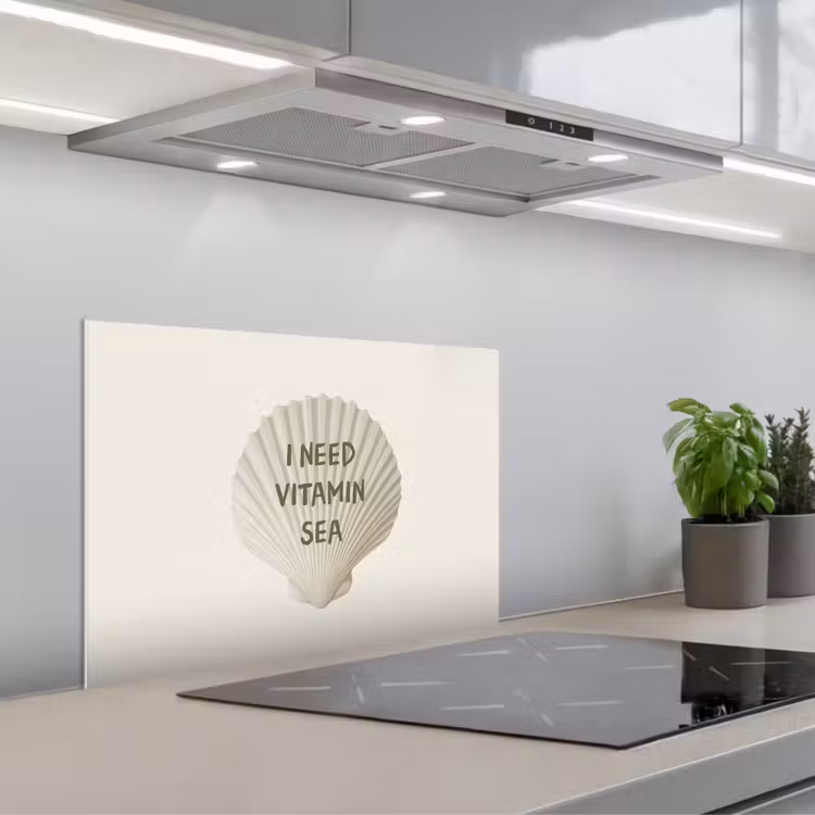 Spatscherm keuken - Schelp - Quote - Groen — 5