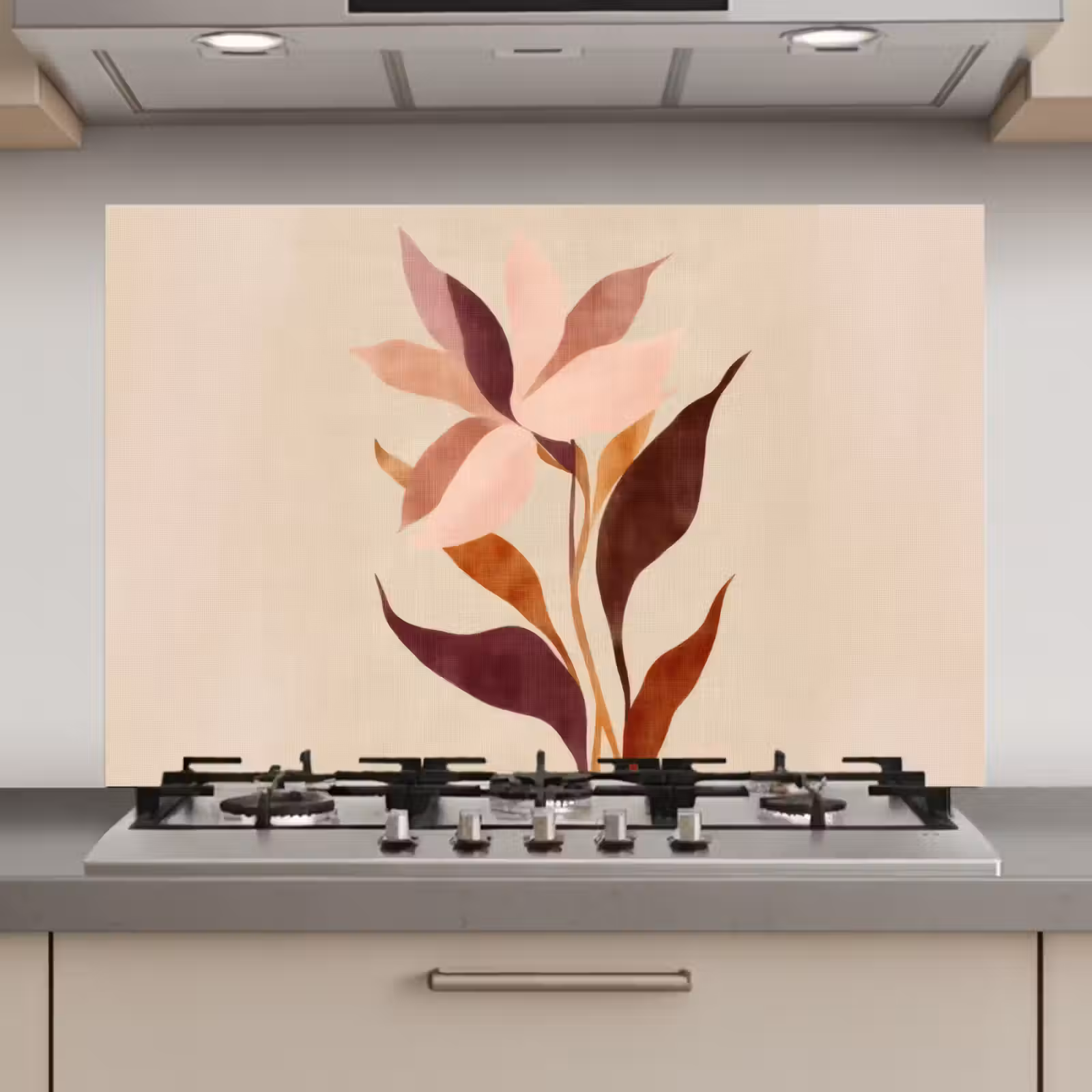 Spatscherm keuken - Bloemen - Blaadjes - Minimalistisch - Roze — 1