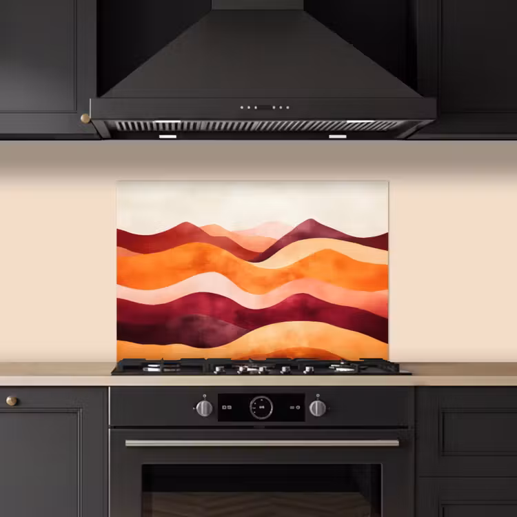 Spatscherm keuken - Abstract - Landschap - Golven — 2