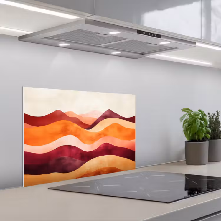 Spatscherm keuken - Abstract - Landschap - Golven — 5