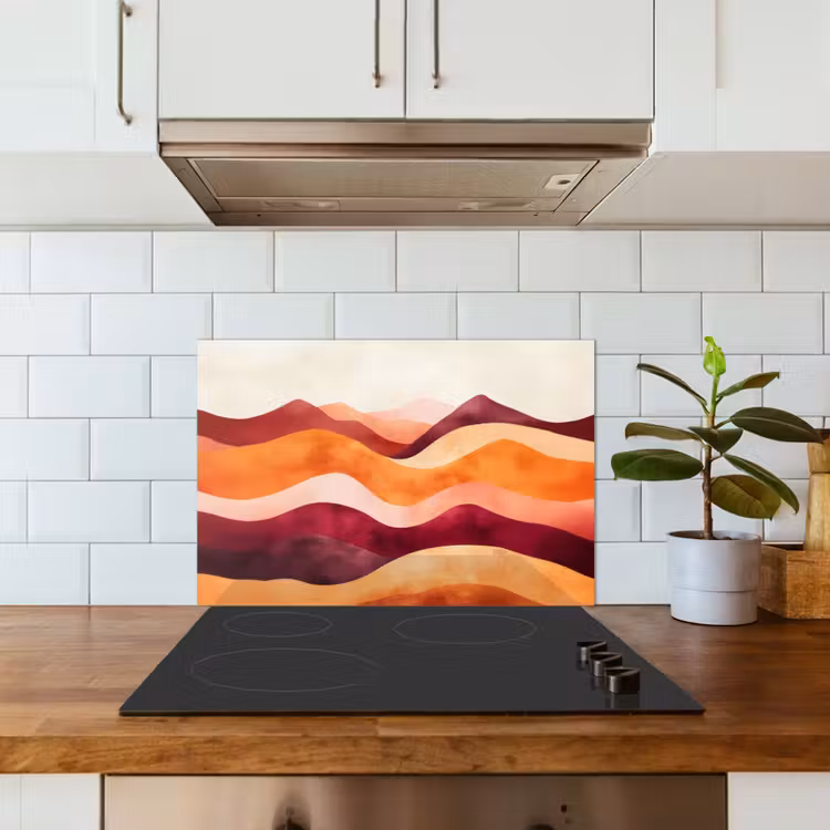 Spatscherm keuken - Abstract - Landschap - Golven — 6