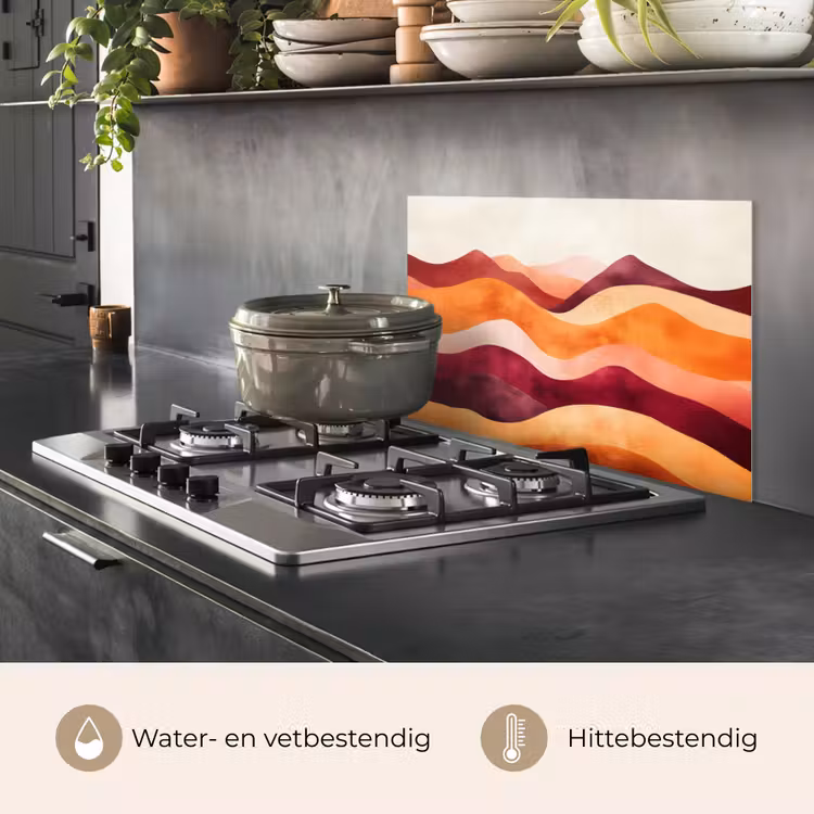 Spatscherm keuken - Abstract - Landschap - Golven — 7