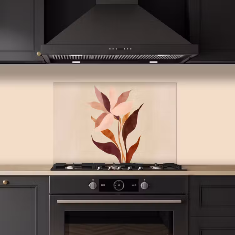 Spatscherm keuken - Bloemen - Blaadjes - Minimalistisch - Roze — 2