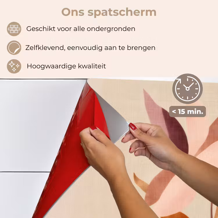 Spatscherm keuken - Bloemen - Blaadjes - Minimalistisch - Roze — 4