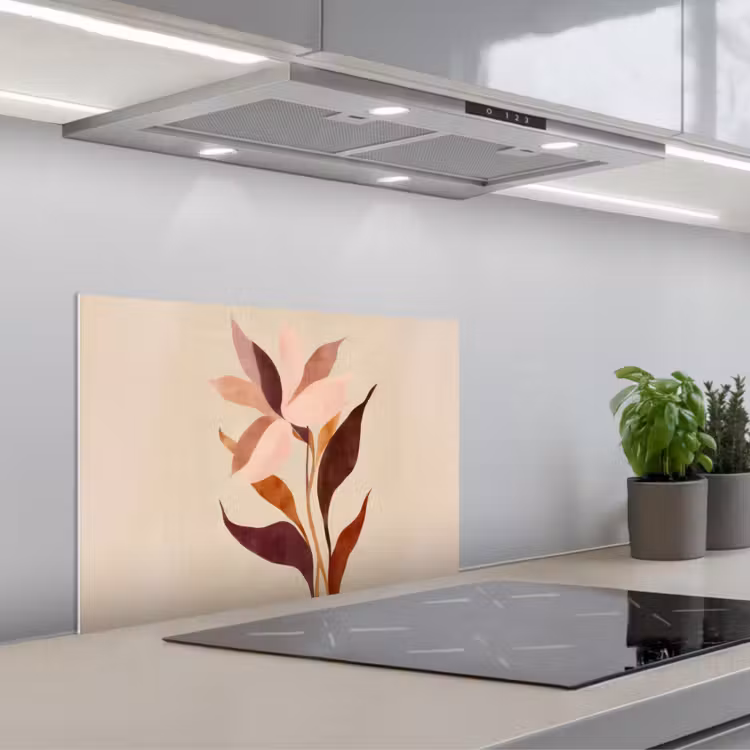 Spatscherm keuken - Bloemen - Blaadjes - Minimalistisch - Roze — 5