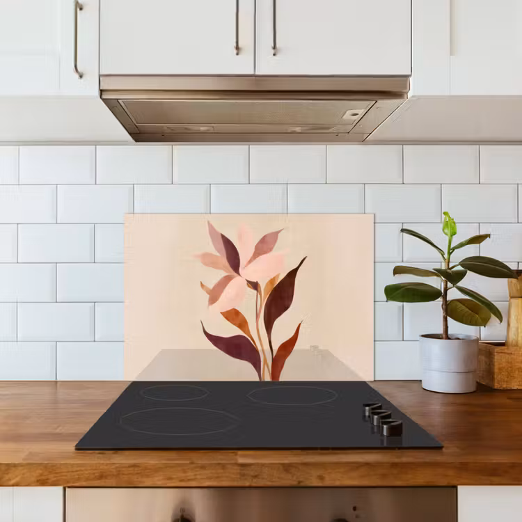 Spatscherm keuken - Bloemen - Blaadjes - Minimalistisch - Roze — 6
