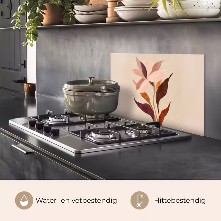 Spatscherm keuken - Bloemen - Blaadjes - Minimalistisch - Roze — 7