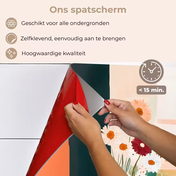 Spatscherm keuken - Bloemen - Koffie - Raam — 4