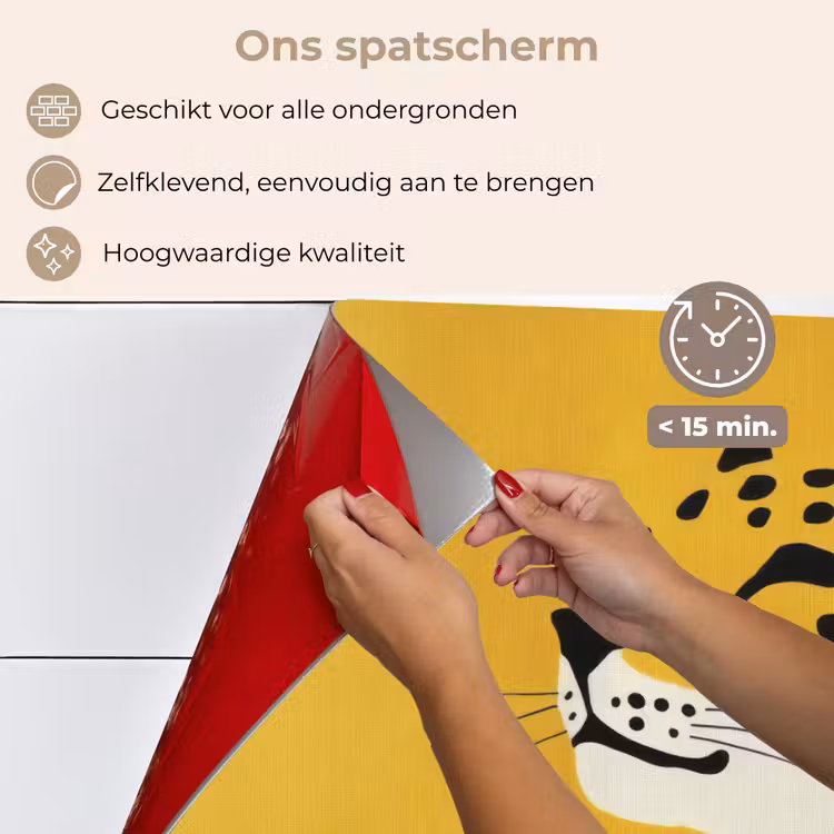 Spatscherm keuken - Cheetah - Illustratie - Geel — 4