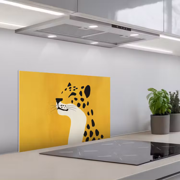 Spatscherm keuken - Cheetah - Illustratie - Geel — 5