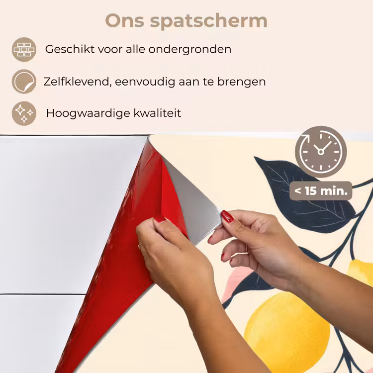 Spatscherm keuken - Citroenen - Felgeel - Tak - Bladeren — 4