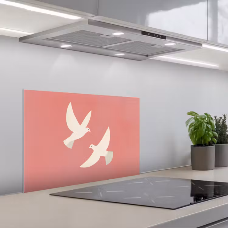 Spatscherm keuken - Duiven - Wit - Sierlijk — 5