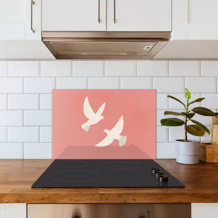 Spatscherm keuken - Duiven - Wit - Sierlijk — 6