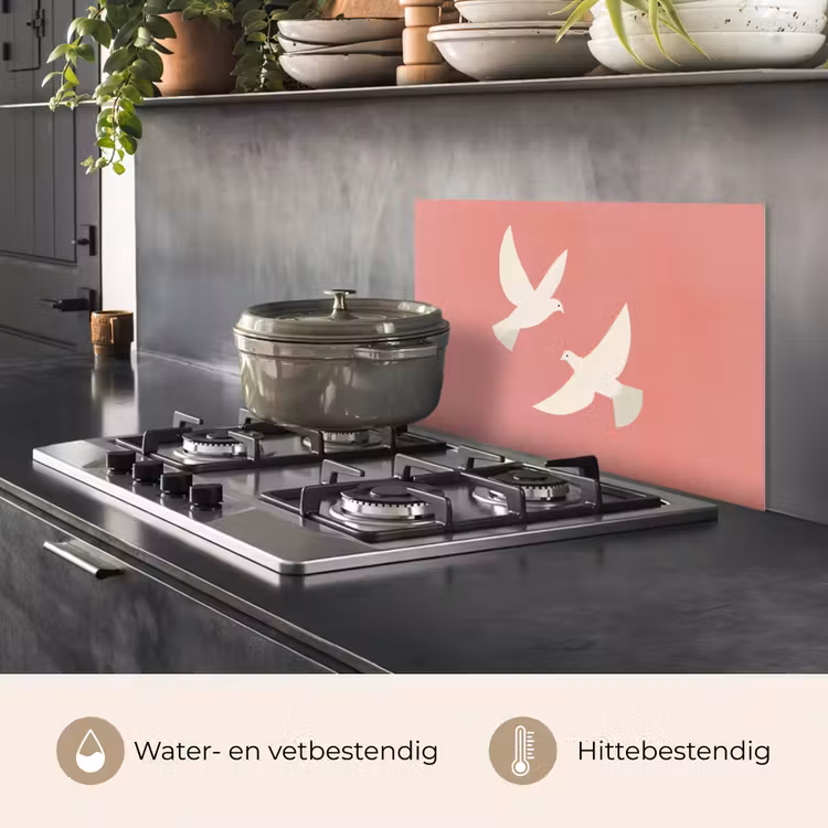 Spatscherm keuken - Duiven - Wit - Sierlijk — 7
