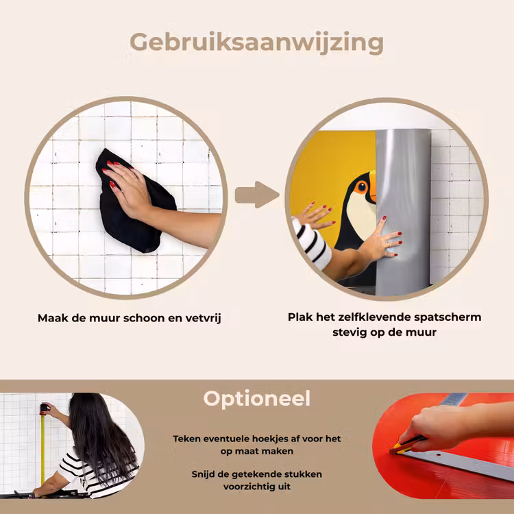 Spatscherm keuken - Toekan - Minimalistisch - Snavel - Oranje — 8