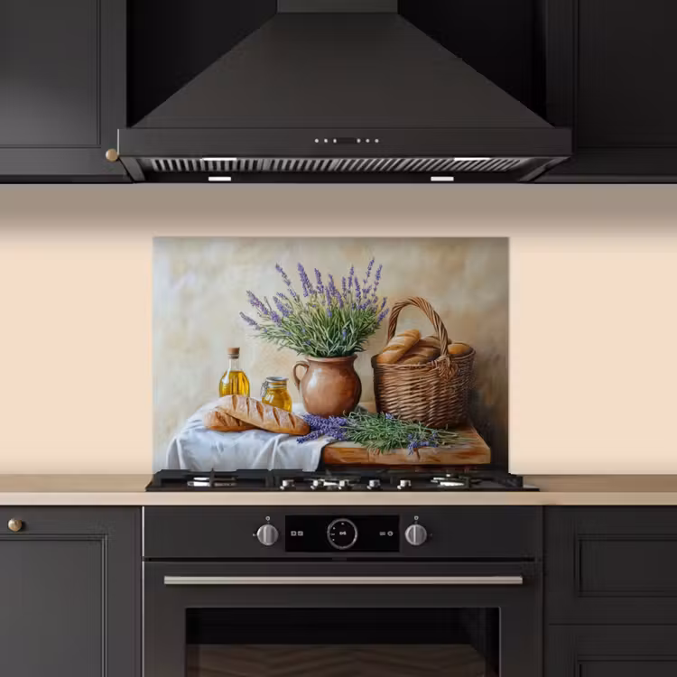 Spatscherm keuken - Lavendel - Brood - Stilleven — 2