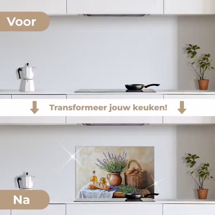 Spatscherm keuken - Lavendel - Brood - Stilleven — 3