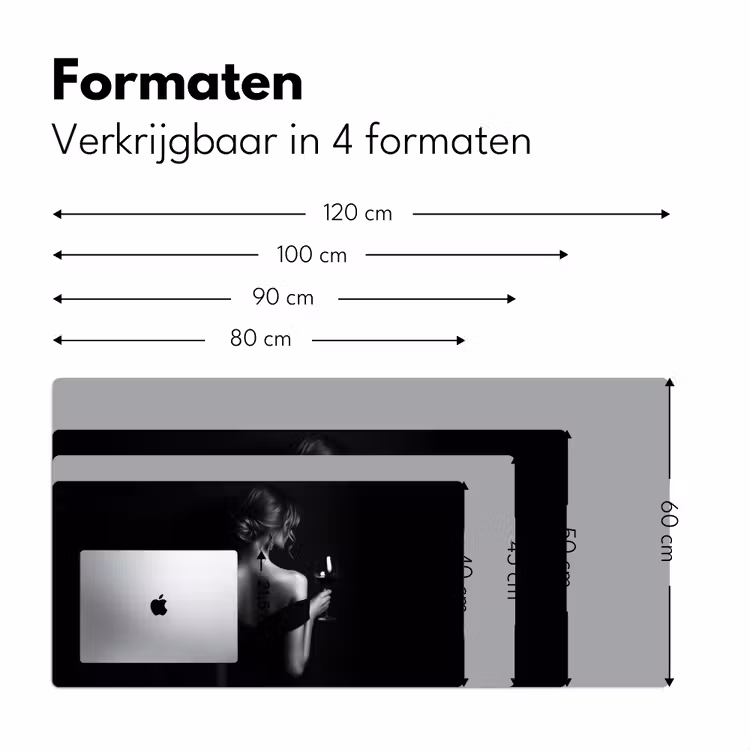 Bureau onderlegger - Vrouw met Wijnglas Zwart Wit — 7