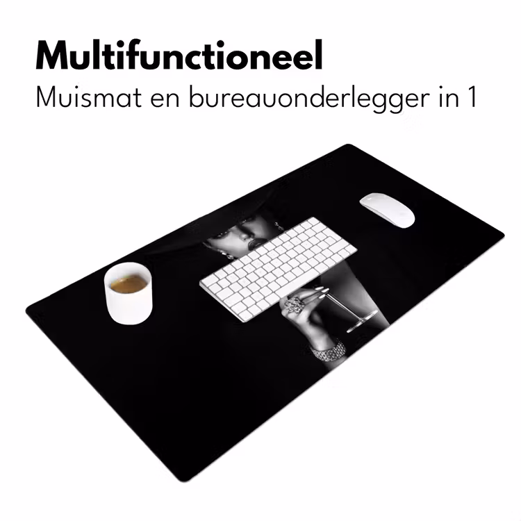 Bureau onderlegger - Vrouw met Cocktailglas Zwart Wit — 6