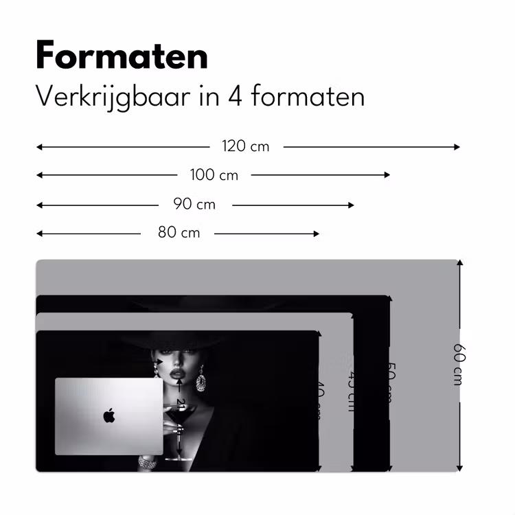 Bureau onderlegger - Vrouw met Cocktailglas Zwart Wit — 7