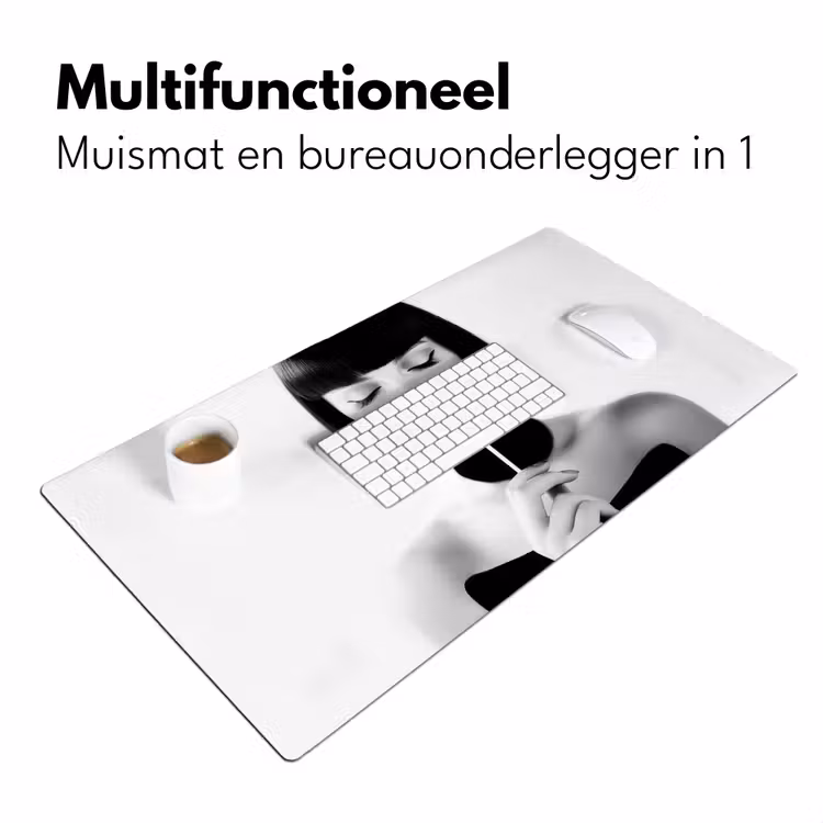 Bureau onderlegger - Vrouw met Lolly Zwart Wit — 6