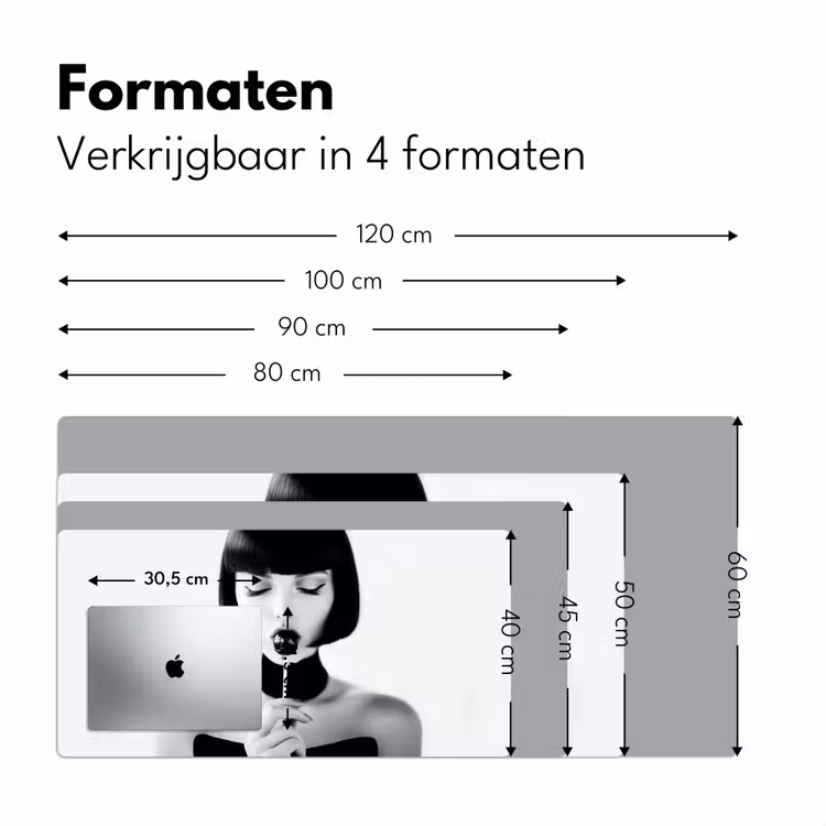 Bureau onderlegger - Vrouw met Lolly Zwart Wit — 7