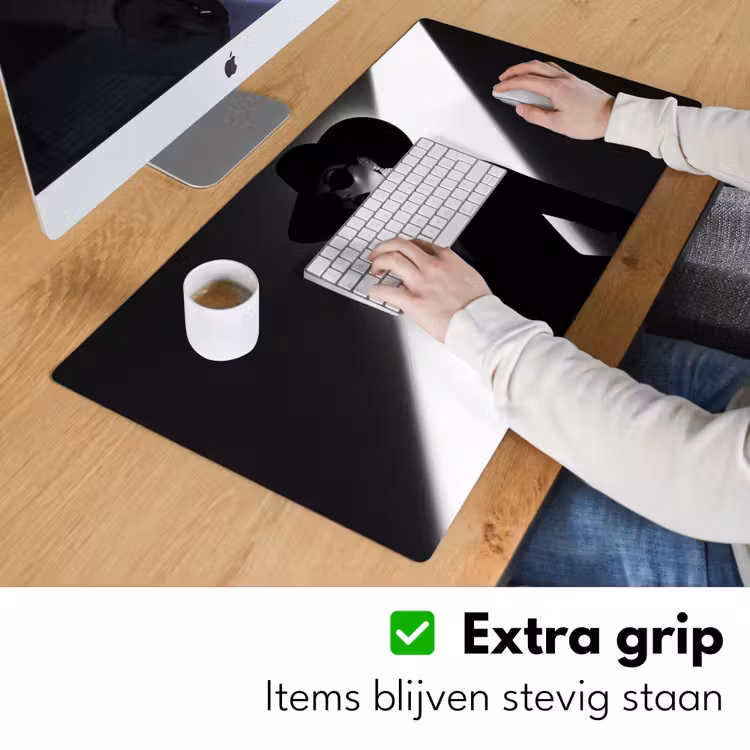 Bureau onderlegger - Vrouw met Hoed Wijnglas Zwart Wit — 5