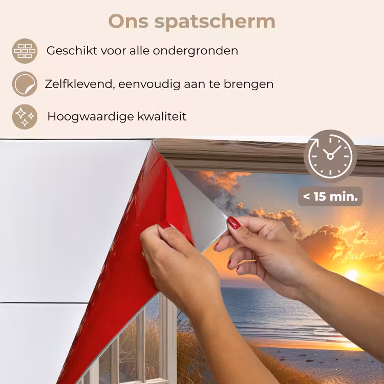 Spatscherm keuken - Doorkijk - Strand - Duinen - Zonsondergang — 4