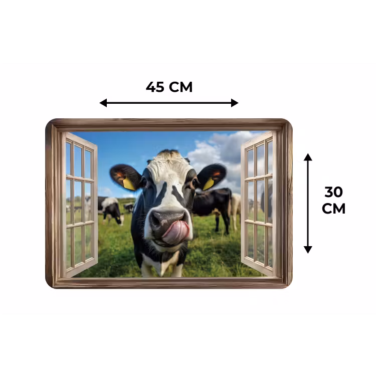Placemat - 6 stuks - Doorkijk - Koe - Weiland - Dieren - Natuur — 3