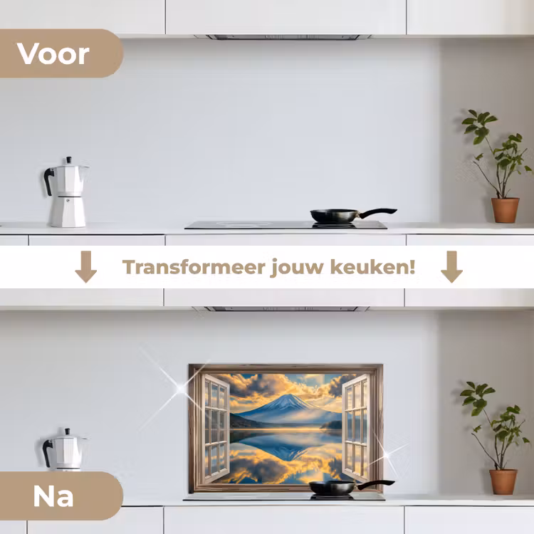 Spatscherm keuken - Doorkijk - Landschap - Bergen - Uitzicht - Raam — 3