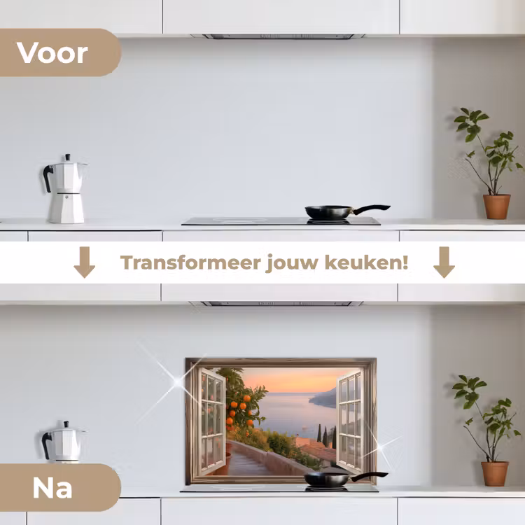 Spatscherm keuken - Doorkijk - Uitzicht - Meer - Landschap — 3