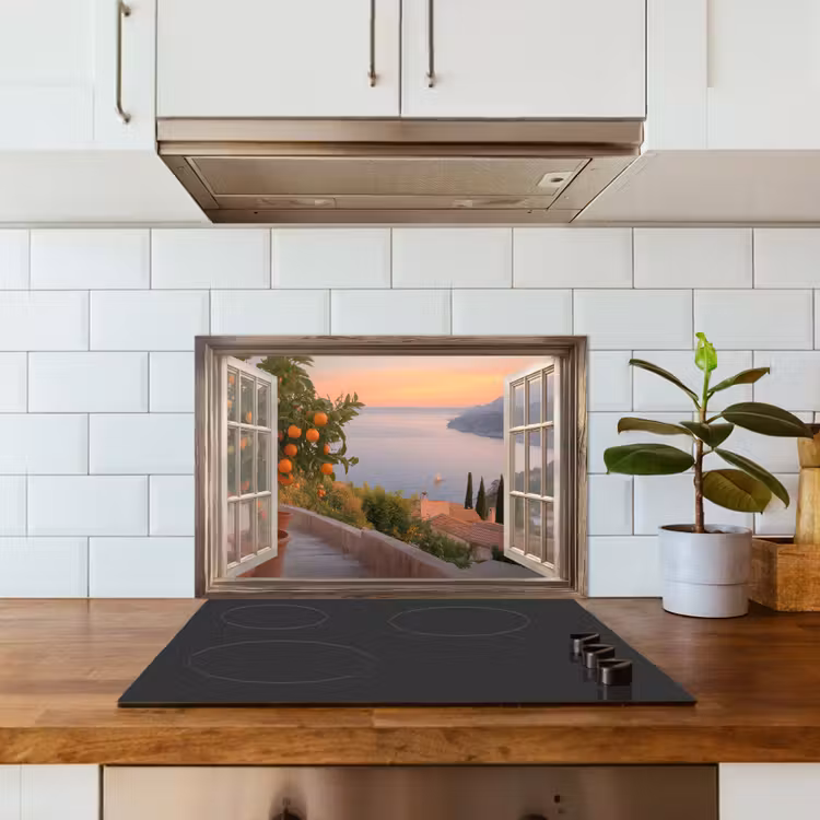 Spatscherm keuken - Doorkijk - Uitzicht - Meer - Landschap — 6