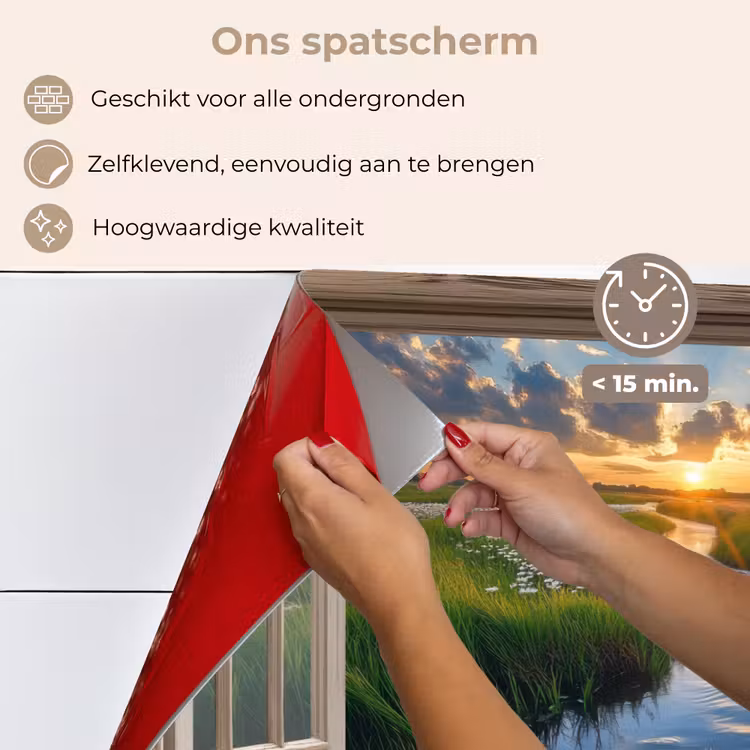Spatscherm keuken - Doorkijk - Landschap - Raam - Water - Zonsondergang — 4