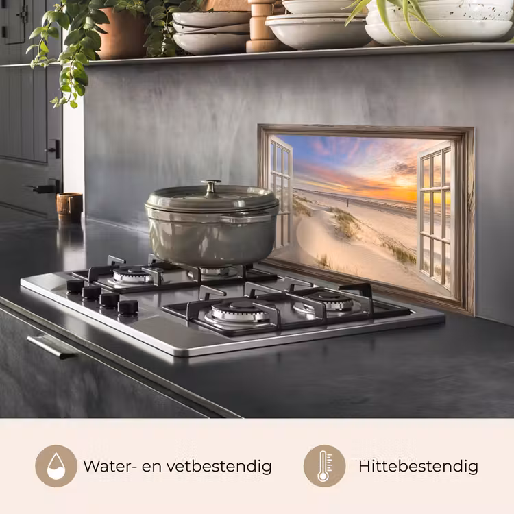 Spatscherm keuken - Doorkijk - Strand - Duinen - Natuur - Landschap — 7