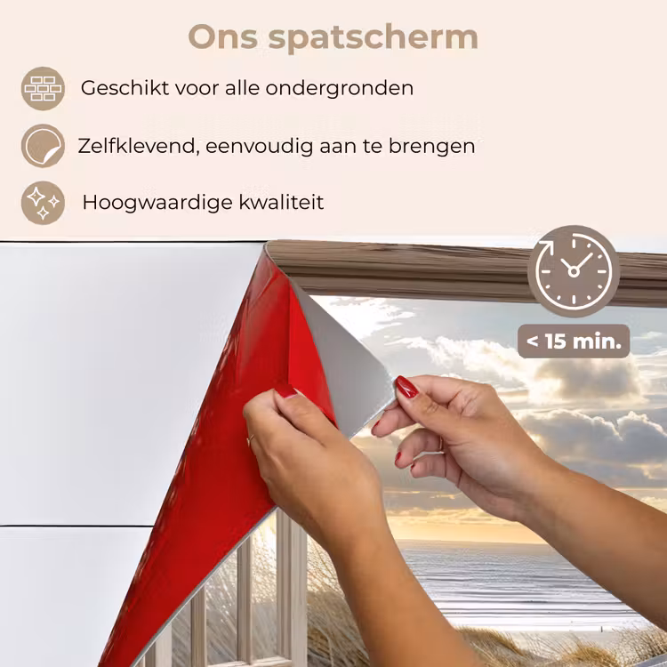Spatscherm keuken - Doorkijk - Strand - Duinen - Zee - Natuur — 4