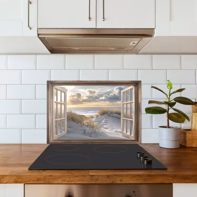 Spatscherm keuken - Doorkijk - Strand - Duinen - Zee - Natuur — 6