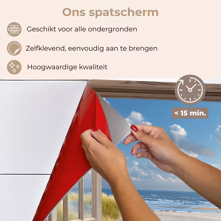 Spatscherm keuken - Doorkijk - Strand - Raam - Duinen - Zee — 4