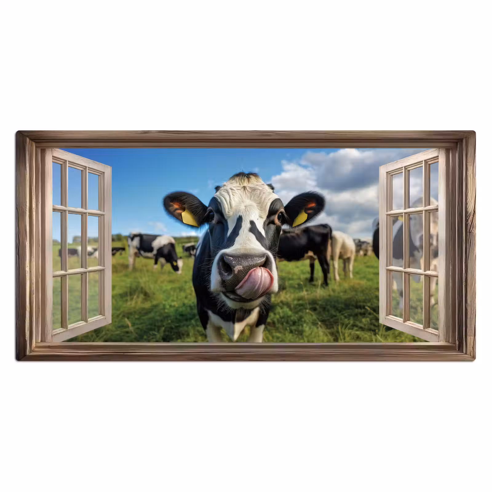 Bureau onderlegger - Doorkijk - Koe - Weiland - Dieren - Natuur — 1
