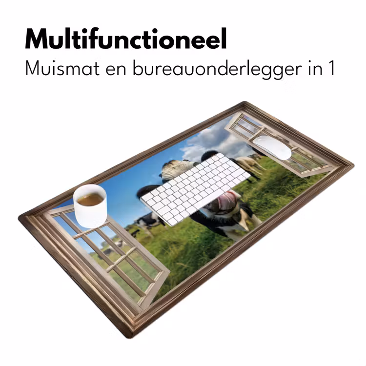 Bureau onderlegger - Doorkijk - Koe - Weiland - Dieren - Natuur — 6