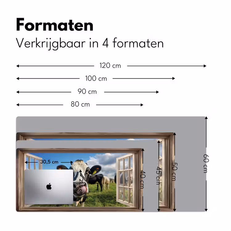 Bureau onderlegger - Doorkijk - Koe - Weiland - Dieren - Natuur — 7